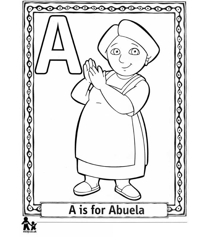 Print A Abuela kleurplaat